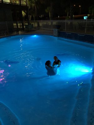 The pool at night.  All to ourselves.