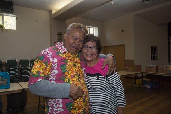 Ms. Neida Acuario, PAEP's Secretary with one of our handsome Samoan Senior. Ms. Neida is helping with Dancing Activity for PAEP's APO site.