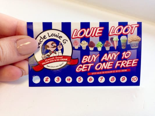 Don't forget your punch card when you visit us! Once you buy 10 items you get one free small ice or ice cream :)