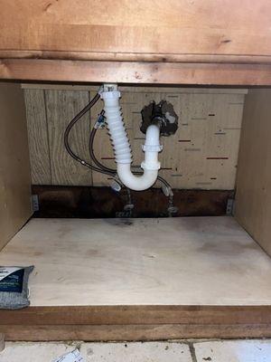 *No job too small, here fixed a leaky sink for one of our customers.