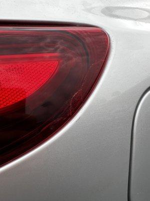 Cracks on tail lights from hitch wiring installation