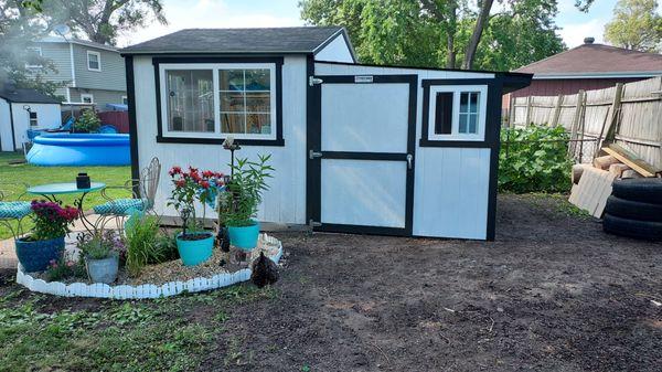 Modified Tuff Shed with help from customer in Melrose Park.