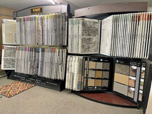 We sell and install carpet from Kane, Godfrey Hirst, Tarkett, Nature's Carpet, and NRF. We also offer area rug binding.