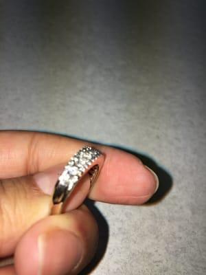 Diamond came out twice and my wedding ring was shaved down without my permission.