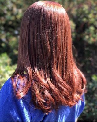 A beautiful Rose Gold color by stylist Amanda P.