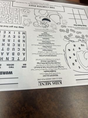 Kids menu