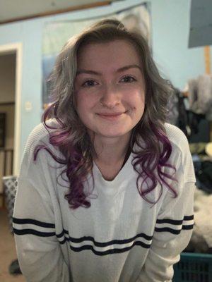 She did a beautiful silver tone, and blended the purple in for me as well!