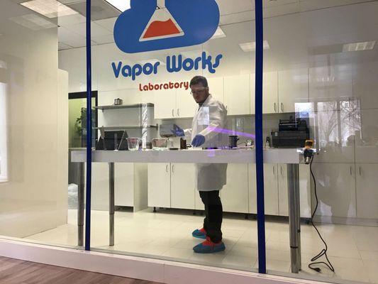 Vapor Works, our sister Company manufactures our 90 house flavors.