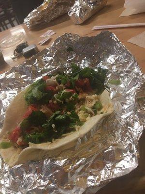 Chicken soft taco