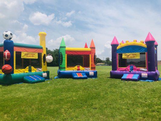 All of our inflatables are made of high-strength 18.5oz vinyl and are 100% lead free. Our inflatable are also "Finger-Safe Inflatables".