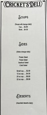 Menu- Soups