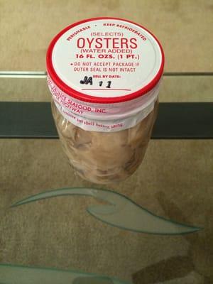 Fresh oysters from the Northern Neck