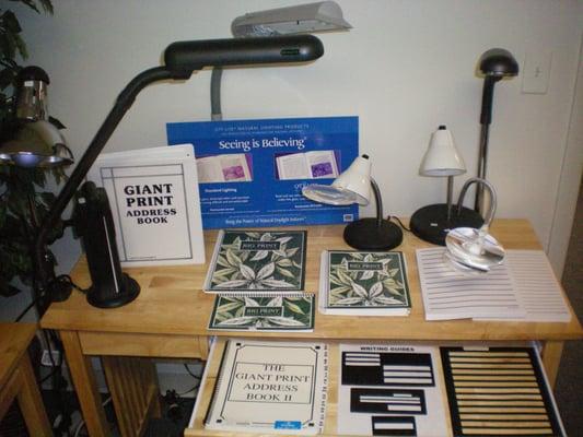 Magnifying Lamps, Large Print Calendars & Address Books, Writing Aids