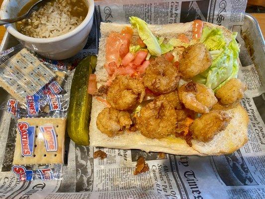 Shrimp po boy and gumbo