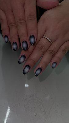 Gel manicure with airbrush