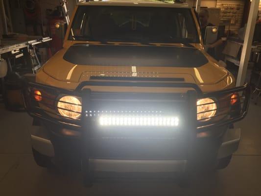 Light bar upgrade, complete with proper factory look switch for the FJ Cruiser