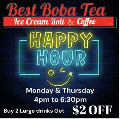 Happy Hour $2 OFF!