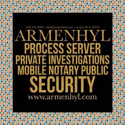 ARMENHYL A Virginia Process Service for Staunton VA 24401 and Surrounding Areas!  Verona - Waynesboro - Fishersville www.armenhyl.com