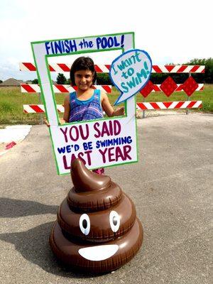 Brianna brought her own floatie for this picture...and it says what the rest of us at Colorado Crossing are thinking.