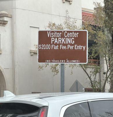 Flat $20.00 fee to park.