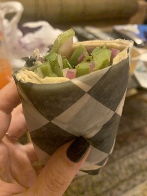 This so called Veggie Wrap is $9.50, pathetic.