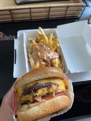 Double double with cheese animal style & fries animal style