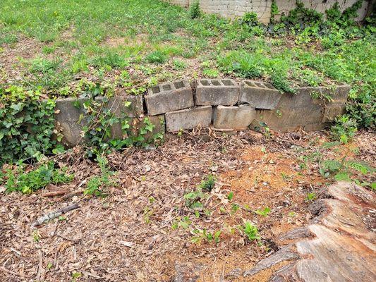 Neighbors retaining wall repair photo