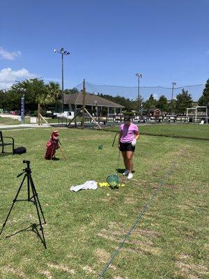 Lessons with client Ryleigh Knaub at Tee It Up Golf Driving Range in Oviedo Fl.