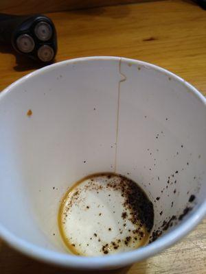 the bottom of a decaf coffee we ordered in Boonville