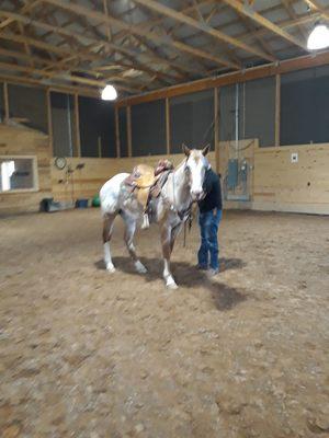 Indoor arena workout time.