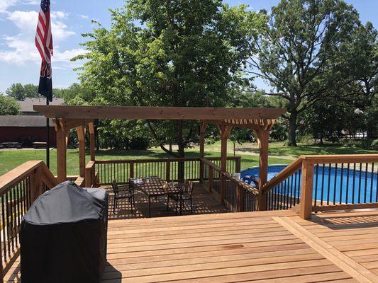 Another view of our Pergola with the pool deck