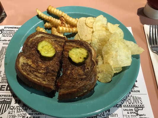 Patty melt. With pickle eyes