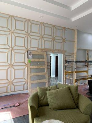 Accent wall in progress