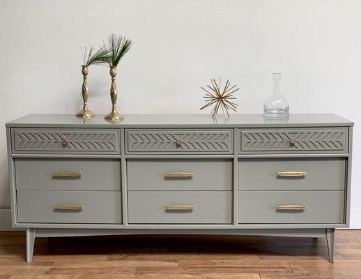 After, refinished in grey lacquer