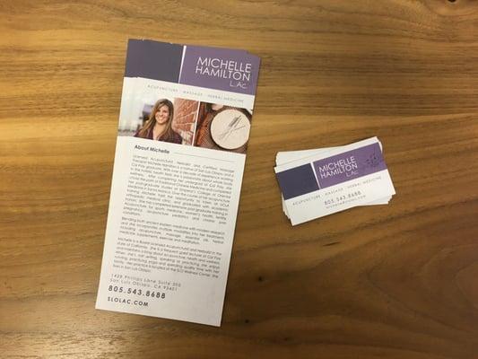 Brochure and Business Card for Michelle Hamilton