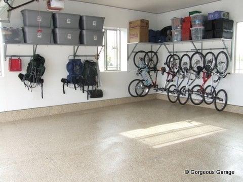 Garage Flooring and Wall Shelving