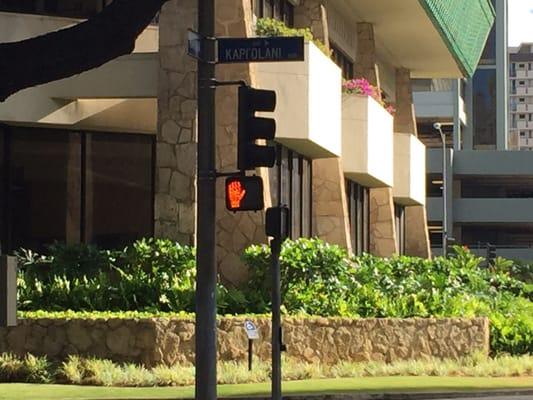 CORAL VENEER, at first Hawaiian bank, Kapiolani Blvd.