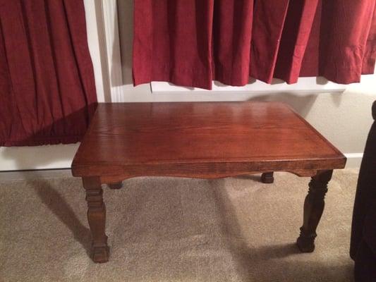 My grandpa's coffee table beautifully redone.