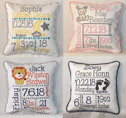 Birth Announcement Pillows