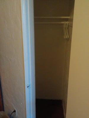 The small wedge shaped closet.