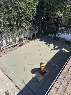 New concrete patio - diamond wet cut control joints