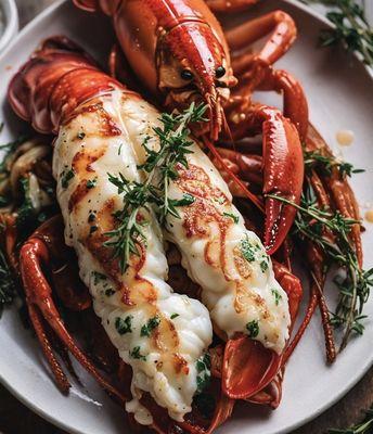 Butter poached lobster