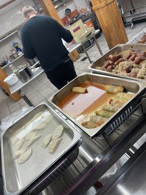 delicious perogies and cabbage rolls