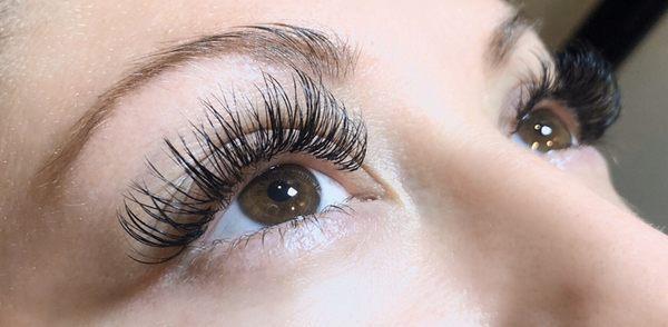 Classic eyelash extensions.
Lash extensions.