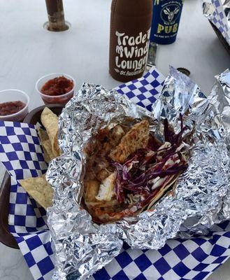 Check out Marina Cantina Food Truck at Cats Paw marina! Awesome FRESH FISH. Today it was a beautiful big piece of amber jack.