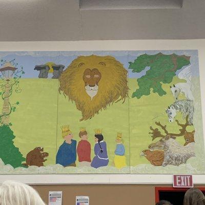 painting inside cafeteria