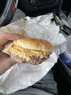 Sloppy Undercooked 4 cheese burger