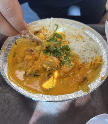 Butter chicken and basmati rice