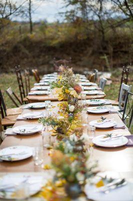 Tablescape for Herbal Foraging Dinner.