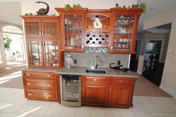 Shiloh cabinets and Cambria quartz tops and backsplash